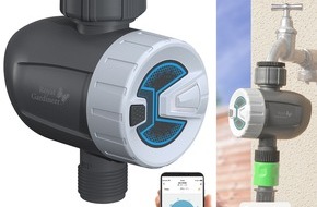 PEARL GmbH: Royal Gardineer Smarter programmierbarer Bewässerungscomputer BWC-520.bt mit Bluetooth 5 & App: Pflanzen vollautomatisch und ganz nach Bedarf bewässern
