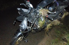 Polizeidirektion Neustadt/Weinstraße: POL-PDNW: Motorradfahrer stürzt und verletzt sich