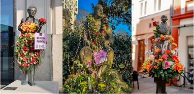Fleurop AG: Fleurop setzt drittes Jahr in Folge ein Zeichen zum Internationalen Frauentag / Blumenschmuck für weibliche Statuen und Denkmäler deutschlandweit