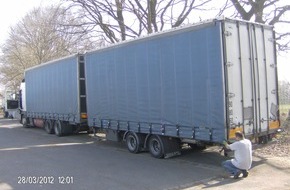 Polizeiinspektion Nienburg / Schaumburg: POL-NI: Zwangspause für polnischen LKW-Fahrer nach Verkehrskontrolle auf der  B 214 in der Gemarkung 31634 Steimbke  -Bilder im Download-