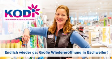 KODi Diskontläden GmbH: Endlich wieder da – Große Wiedereröffnung in Eschweiler!