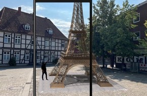 Stadtmarketing Uelzen: Premiere in Niedersachsen - Die Welt zu Gast in der Hansestadt Uelzen durch eine virtuelle Ausstellung / Weltweite Sehenswürdigkeiten im öffentlichen Raum 3D erleben