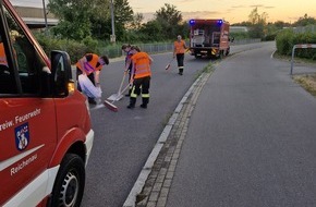 Freiwillige Feuerwehr Reichenau: FW Reichenau: PKW verliert auf dem gesamten Gemeindegebiet Betriebsstoffe, Reichenau, 26.06.2025