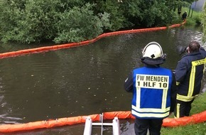 Freiwillige Feuerwehr Menden: FW Menden: Gewässerverunreinigung auf der Hönne