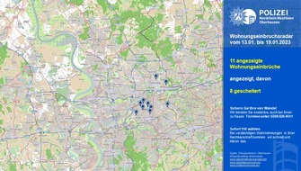 Polizeipräsidium Oberhausen: POL-OB: Aktueller Wohnungseinbruchsradar für Oberhausen