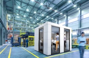 Officebricks GmbH: Neues Shopfloor Box Konzept: Mobile Arbeitskabinen für Integration von digitaler Arbeitswelt und industrieller Produktion