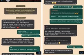 Polizeiinspektion Diepholz: POL-DH: WhatsApp Betrugsmasche - Täter geben sich als Kinder aus und fordern, eine Überweisung zu tätigen