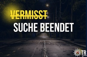 Polizeipr&auml;sidium Trier: POL-PPTR: Vermisste 16-J&auml;hrige ist wieder da