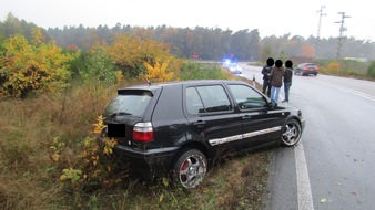 Polizeidirektion Kaiserslautern: POL-PDKL: A6/Kaiserslautern, Unter Drogeneinfluss in die Böschung gefahren