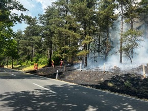 Feuerwehr Weeze: Gemeldeter Fahrzeugbrand greift auf Böschung und Wald über