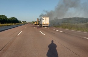 Autobahnpolizeiinspektion: API-TH: Lkw Brand führt zu unbrauchbarem Obst