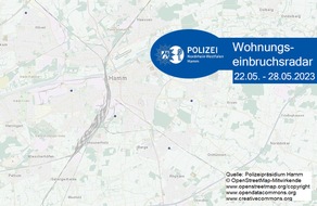 Polizeipräsidium Hamm: POL-HAM: Wohnungseinbruchsradar Hamm für die Woche vom 22. Mai bis 28. Mai