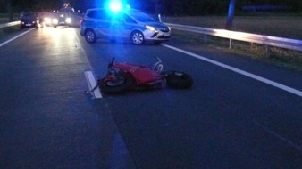 Polizeipräsidium Südhessen: PPSH-HP: Schwerverletzter Motorradfahrer nach Unfall auf der B 460 zwischen Heppenheim und Lorsch