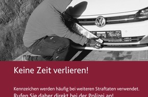 Polizeidirektion Koblenz: POL-PDKO: "Kennzeichen weg?" - Die Polizei Boppard informiert über aktuelle Plakataktion