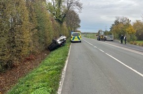 Polizei Coesfeld: POL-COE: Ascheberg, Herbern / Auto überschlägt sich - Alkoholverdacht beim Fahrer