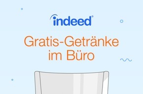 Indeed: Anteil der Arbeitnehmer, die sich kostenlose Getränke bei der Arbeit wünschen: 95% / Anteil der Arbeitnehmer, die tatsächlich kostenlose Getränke bei der Arbeit erhalten: 52%