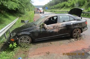 Polizeidirektion Kaiserslautern: POL-PDKL: BAB 62 Verkehrsunfall aufgrund plötzlich einsetzenden Starkregens