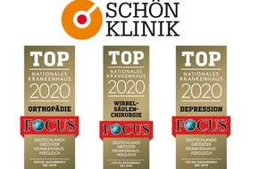 Schön Klinik: Pressemitteilung // Focus Klinikliste: Spitzenreiter in Psychosomatik, Endoprothetik und Wirbelsäulen-Chirurgie