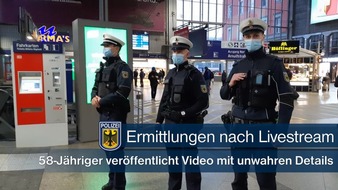 Bundespolizeidirektion München: Bundespolizeidirektion München: Ermittlungen wegen Livestream von Kontrollen: 58-Jähriger - ohne Mund-Nasen-Bedeckung - filmt Zugbegleiterin und Bundespolizei im Einsatz
