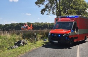 Polizeiinspektion Hildesheim: POL-HI: Verkehrsunfall mit schwerverletztem Motorradfahrer bei Bockenem
