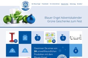 Blauer Engel: 24 himmlische Geschenke mit dem Blauen Engel / Blauer Engel Online-Adventskalender verlost umweltfreundliche Weihnachtsgeschenke