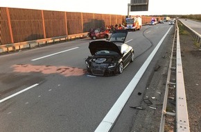 Polizeidirektion Neustadt/Weinstraße: POL-PDNW: Polizeiautobahnstation Ruchheim - BAB 6 wegen Verkehrsunfalls für 2 Stunden voll gesperrt