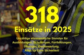 Feuerwehr Leichlingen: FW Leichlingen: Ruhiger Jahreswechsel f&uuml;r die Feuerwehr Leichlingen - &uuml;ber 300 Eins&auml;tze in 2025