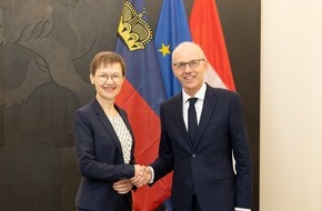 Fürstentum Liechtenstein: Regierungschefin Brigitte Haas auf Antrittsbesuch in Luxemburg