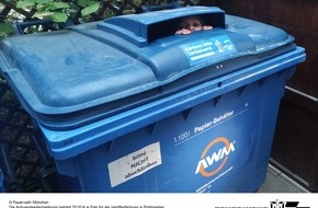 Feuerwehr M&uuml;nchen: FW-M: Kind in Papiercontainer gefangen (Sendling)