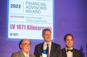 ÖKOWORLD AG: Ausgezeichnet: LV 1871 Klimarente powered by ÖKOWORLD gewinnt die Financial Advisors Awards 2022 auf der Cash. Gala in Hamburg