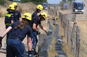 THW Landesverband Sachsen, Thüringen: THW SN-TH: Brandeinsatz Gohrischheide: THW Wasserlogistik - Unverzichtbare Unterstützung bei Löscharbeiten der Feuerwehr
