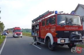 Kreisfeuerwehrverband Dithmarschen: FW-HEI: PKW mit Anhänger prallt an Baum - Fahrzeug brennt komplett aus