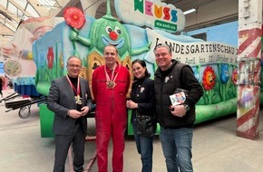 Landesgartenschau Neuss 2026: &bdquo;Flori von Gr&uuml;nherz&ldquo; ist Teil des Motto-Wagens