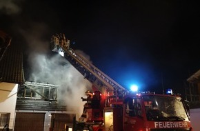 Kreisfeuerwehrverband Sigmaringen: KFV Sigmaringen: Gebäudebrand in Krauchenwies / Feuerwehr verhindert schlimmeres
