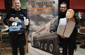 Polizeiinspektion Rotenburg: POL-ROW: ++ Auffrischung Erste Hilfe: Nützliche Hinweise beim 216. Fernfahrerstammtisch ++