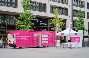 PINK CUBE Test Your Breast: PINK CUBE heute in Zürich: Brustkrebsvorsorge auf dem Europaplatz