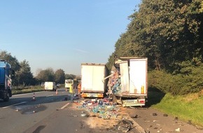 Polizei Münster: POL-MS: Lkw-Unfall auf der Autobahn 2 bei Recklinghausen - Verkehrsbehinderungen voraussichtlich bis in die Mittagsstunden