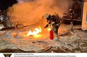 Feuerwehr München: FW-M: Fahrzeugbrand erfordert ungewöhnliche Maßnahmen (Pasing-Obermenzing)