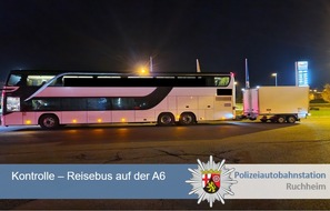 Polizeidirektion Neustadt/Weinstraße: POL-PDNW: Polizeiautobahnstation Ruchheim - Erneute Kontrolle im Reiseverkehr Weiterfahrt eines Busses nach Paris untersagt