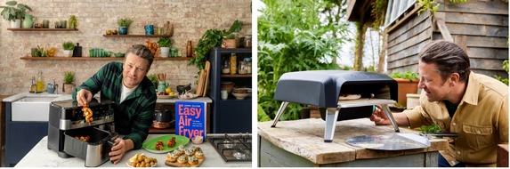 Tefal: Smartes Kochen mit Expertenempfehlung: Launch der neuen Jamie Oliver by Tefal Doppelkammer-Heißluftfritteuse und dem rotierenden Pizzaofen
