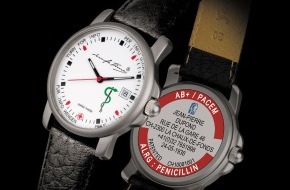 PRESMATEC: Depuis le mois de mars 2005, vous trouvez sur le marché suisse l'unique montre INFOTIME® avec des inscriptions au dos entièrement personnalisées