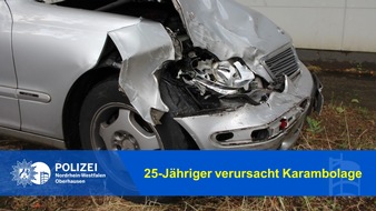 Polizeipräsidium Oberhausen: POL-OB: 25-Jähriger verursacht Karambolage - Sachschaden auf 67.000 Euro geschätzt