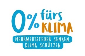 ProVeg Deutschland: 0 % fürs Klima: ProVeg startet Mehrwertsteuer-Petition