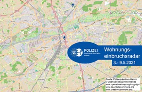 Polizeipräsidium Hamm: POL-HAM: Wohnungseinbruchsradar Hamm für die Woche 03.05.2021 bis 09.05.2021