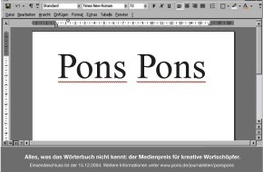 PONS GmbH: Zum fünften Mal: "PONS-PONS"-Medienpreis für kreative Journalisten