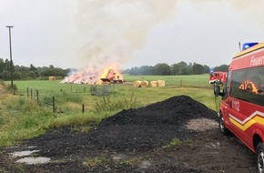 Polizeiinspektion Verden / Osterholz: POL-VER: 300 Strohrundballen in Brand