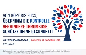 Mylan Germany GmbH (A Viatris Company): Pressemitteilung: Gefahr erkannt – Gefahr gebannt: Viatris unterstützt erneut den Welt-Thrombose-Tag 2025