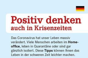 Wort & Bild Verlagsgruppe - Unternehmensmeldungen: Apotheken Umschau: Neuer Infoflyer "Positiv denken auch in Krisenzeiten"