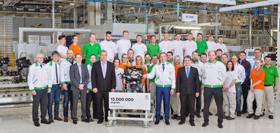 Skoda Auto Deutschland GmbH: SKODA feiert 13-millionsten Motor aus Mladá Boleslav und beginnt Bau des neuen 1,0 TSI (FOTO)