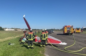 Feuerwehr Offenburg: FW-OG: Bruchlandung am Offenburger Flugplatz